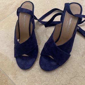 Charles David Blue Suede Sandals